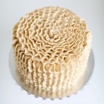 Vanilla flower ruffle cake